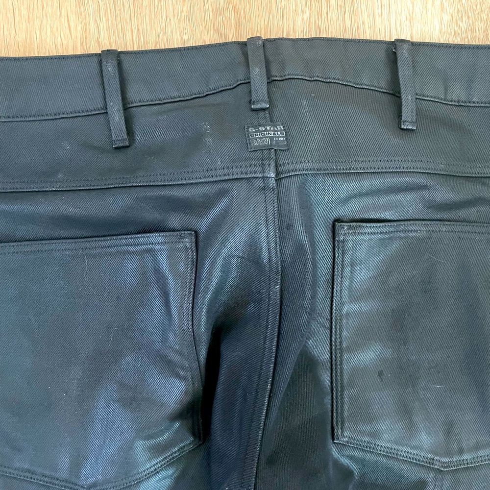 G-Star black waxed denim